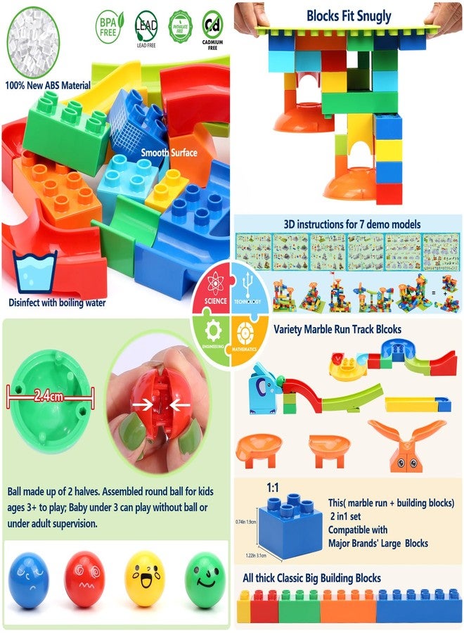 COUOMOXA Marble Run Building for Kids: STEM Building Blocks Set Compatible with Classic Bricks - Educational Toys for Kids Ages 3 4 5 6 7 8+ Home Classroom for Boys Girls - Image 2